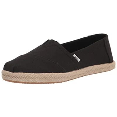 Image of TOMS Women&#039;s Alpargata Rope Loafer Flat, Total Black, 7 UK