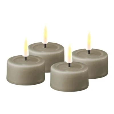 Image of Deluxe Homeart Indoor Flameless Sand LED Tealight Set of 4 with Real Flame™ Technology Battery Powered Candle