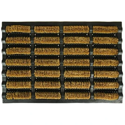 Image of ASAB Heavy Duty Natural Coir Foyer Lobby Reception Entrance Door Mat Matting Lifts Dirt Remover Back Garden Patio Brush Bristles Wipes Clean Mud Stones