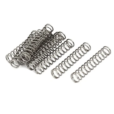 Image of sourcingmap Compression Spring,304 Stainless Steel,8mm OD,0.8mm Wire Size,40mm Free Length,Silver Tone,10Pcs