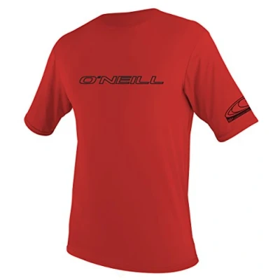 Image of O&#039;NEILL Men&#039;s Basic Skins UPF 50+ Short Sleeve Sun Shirt, Red, X Large
