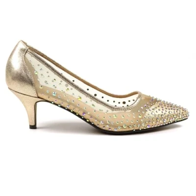 Image of Lunar Alisha Gemstone Kitten Heel 5 UK Gold