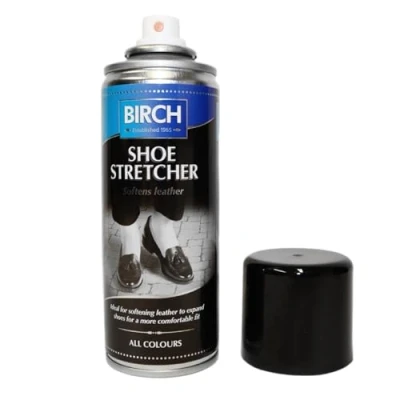 Image of BIRCH Leather Shoe Stretcher Spray Stiff Stretch for Suede Nubuck Eliminate Pressure Points Expander New or Old Shoes 200ml