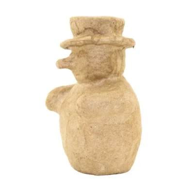 Image of Décopatch Ref AP104O Small Snowman Papier Maché Object to Decorate 6 x 8 12cm with Papers &amp; PaperPatch Glue, Glitter, Paints