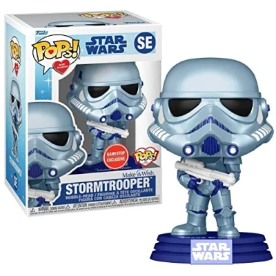 Image of Make A Wish Stormtrooper Funko POP! Vinyl Bobble Head Figure GameStop Exclusive