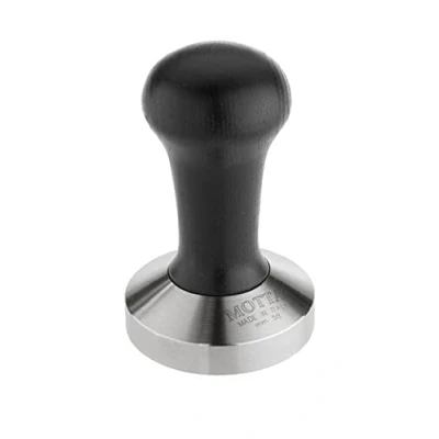 Image of Motta 8100/B Stainless Steel Coffee Tamper with Black Wooden Handle, 58 mm
