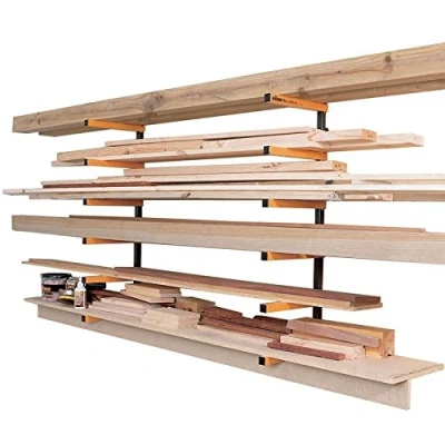 Image of Heavy Duty Garage Wall Rack Storage System Wood, Timber, Pipes,