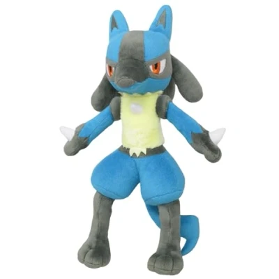 Image of Sanei Pokemon All Star Series Lucario Stuffed Plush, 12&quot;, Black, Blue (PP12)