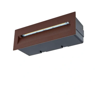 Image of Lucande LED recessed wall light Loya, rust, aluminium, 22cm