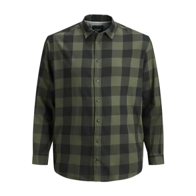 Image of Jack &amp; Jones Jjegingham Twill NOOS Shirt, Men&#039;s, Size: 5XL(3XL), Dusty olive