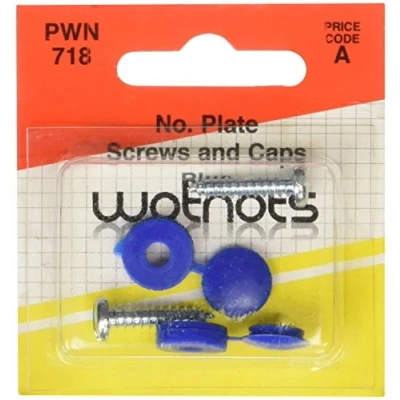 Image of Pearl PWN718 Number Plate Screws and Caps Blue