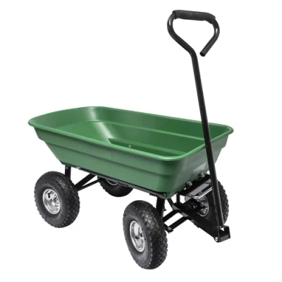 Image of WERKA PRO Garden Trailer Trolley 52 litres, Alloy Steel, Green