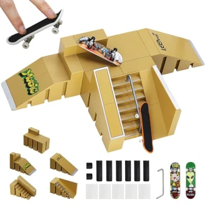 Image of ideallife Finger Skateboard and Ramp Accessory Set, Skate Park Kit Parts for Fingerboard Mini Fingerboards Ultimate Parks (5 Pieces)