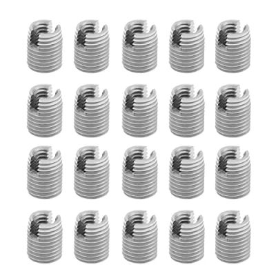 Image of 20pcs Self Tapping Slotted Screw Metal Thread Insert Nuts for Helical Repair M4 x 8mm Set