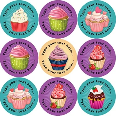 Image of 144 Cupcakes Personalised 30 mm Reward Stickers for School Teachers, Nursery