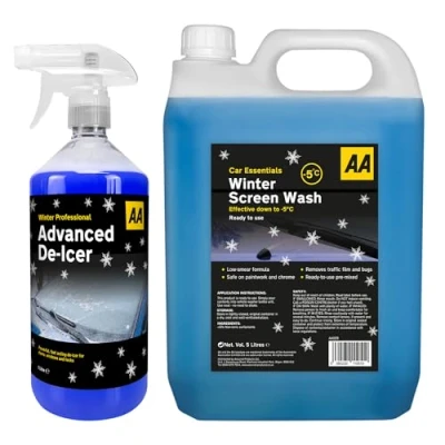 Image of AA Car Essentials Fast Acting De icer 1L with 5L Winter Screen wash Ready to Use