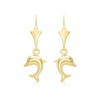 Image of Carissima Gold Women&#039;s 9ct Yellow Dolphin Drop Earrings