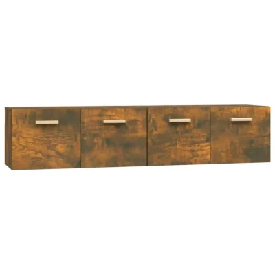Image of vidaXL Wall Cabinets 2 pcs Smoked Oak 80x35x36.5 cm Engineered Wood