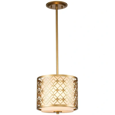 Image of Ziggy Cylindrical Pendant Ceiling Light, Lacquered Gold