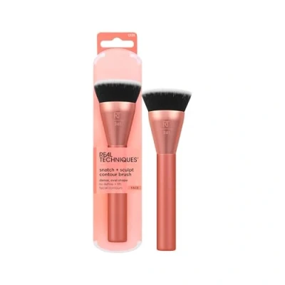 Image of Real Techniques Snatch + Sculpt Contour Makeup Brush, For Liquid and Cream Bronzer, Flat Top Oval Head Blending Buffing, Dense,1 Count