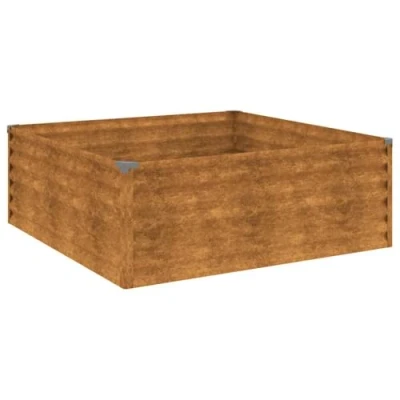 Image of vidaXL Garden Raised Bed in Weathering Corten Steel Spacious, Decorative and Safe edge Design for Patio or Balcony