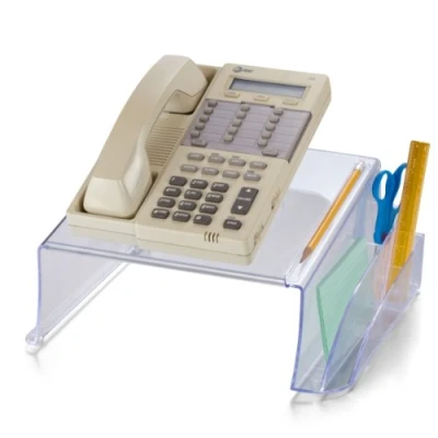 Image of Officemate Telephone Stand, Laptop Clear Plastic Computer Riser, Laptops Elevator for Desk, (21524)
