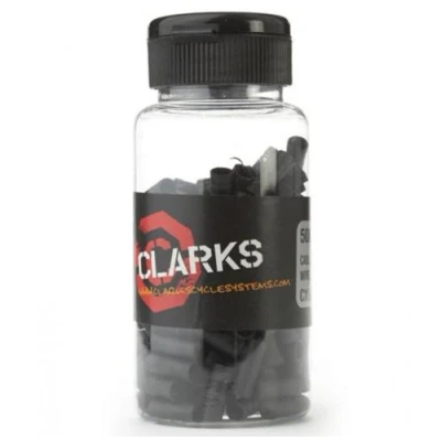 Image of CLARKS Y2029DP Push To Fit 2P Brake Cable Ferrule Plastic, 150 Pieces, Black
