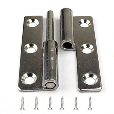 Image of 4Pcs 2.5&quot; Detachable Door Hinge,Stainless Flag Hinge, Rising Butt Left Handed Lift Off Hinge