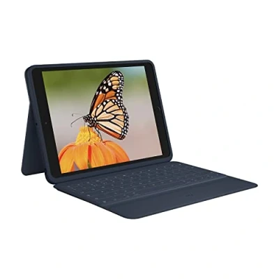 Image of Logitech Rugged Combo 3 iPad Keyboard Case with Smart Connector for (7th, 8th, and 9th generation), QWERTY UK English Layout Classic Blue