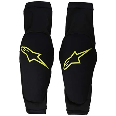 Image of Alpinestars Men&#039;s Paragon Plus Knee Protector, Black Acid Yellow, Medium