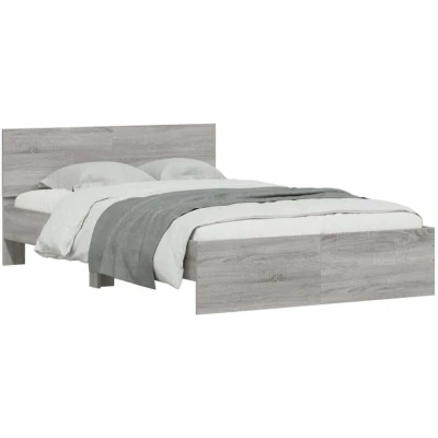 Image of vidaXL Bed Frame without Mattress Grey Sonoma 120x190 cm Small Double