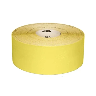 Image of Mirka Yellow sanding Paper Abrasive roll / 150mm x 50m P40 of hardwood, softwood, paint, filler, plastic 1