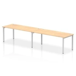 Image of Impulse Bench Single Row 2 Person 1800 Silver Frame Desk Maple