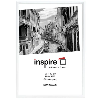 Image of Hampton Frames EASYLOADER 30x40cm White Picture Poster Frame Acrylic (Non Glass) EAS3040WHPX 1PK