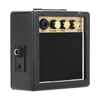 Image of Guitar Bass Amplifier, 3W 12.5x6x12.5cm Metal + Plastic Amplifier with Volume and Tone Control Function, for Guitars, Basses