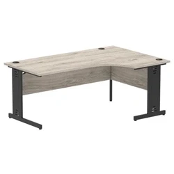 Image of Impulse 1800 RH Crescent Desk Grey Oak Top Black Cable Managed Leg