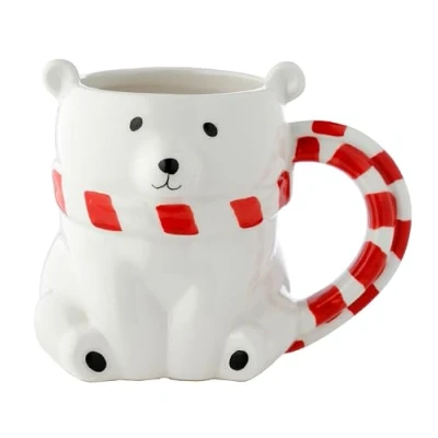 Image of Puckator Polar Bear Ceramic Shaped Tea Coffee Mug Funny Home Accessories Cute Gifts for Girlfriend Large Mugs Men Women Hot Drinks Cups Presents Secret Santa Gift Cup Set