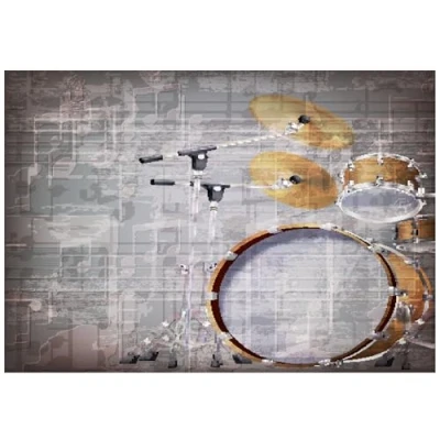 Image of Beebooh cards gold coloured drum kit birthday card
