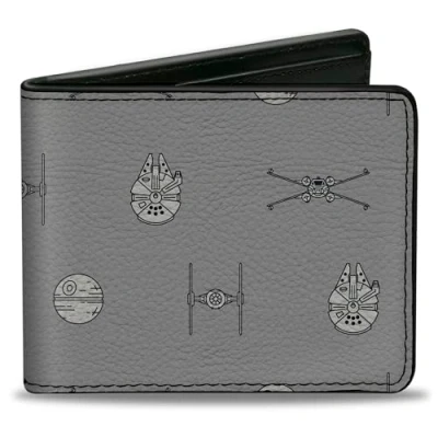 Image of Buckle down Men&#039;s Bifold Wallet Star Wars, 4.0&quot; x 3.5&quot;, Wars
