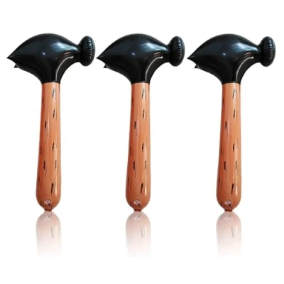 Image of FUIPVGI 3 Pcs Inflatable Hammer, Claw Blow Up Inflated Hammer Fancy Dress Party Accessories, Pool Bath Seaside Crazy Fun Toy Game for Adult Children (Brown)