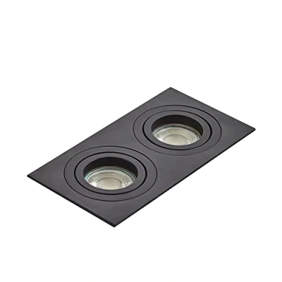 Image of LITECRAFT Evra Recessed Downlight Rectangular Tiltable Double Spotlight Matte Black