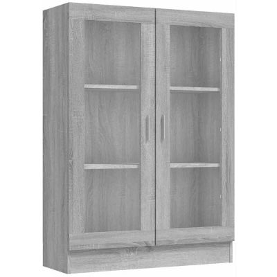 Image of vidaXL Vitrine Cabinet Grey Sonoma 82.5x30.5x115 cm Engineered Wood