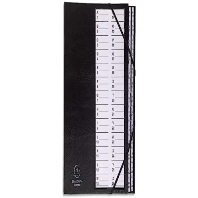 Image of Exacompta Ref 621765E Harmonika Multipart File 235 x 335mm in Size, Suitable for Storing A4 Documents, 300gsm Genuine Pressboard, Expanding Spine, 26 Sections (labelled A Z) Black