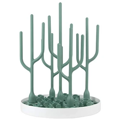 Image of Boon Desert countertop Dish Drainer, Green, 2 Piece Set