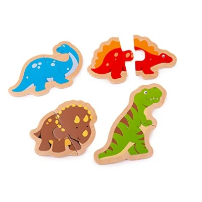 Image of Bigjigs Toys Wooden Two Piece Puzzles Dinosaur