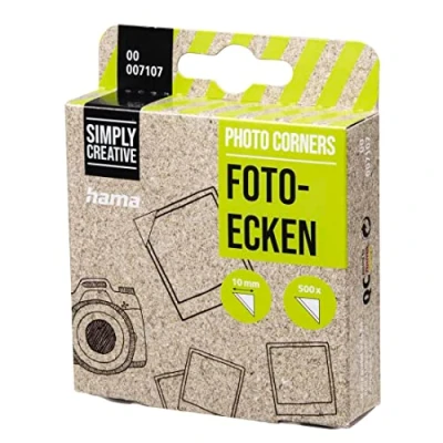 Image of Hama Photo Corners 500 For Sticking Photos/Postcards/Greeting Cards Self Adhesive, Transparent, Weiß