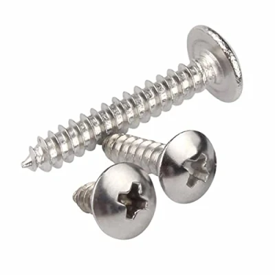 Image of MOOPW Round Head Wood Screws 304 Stainless Steel Cross Mushroom Self Drilling Tapping Pointed Tail M3 M4 M5 M6