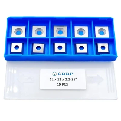 Image of CDBP 12mm Square Carbide Inserts Cutters Knives with 4 Cutting Edge 12x12x2.2mm 35 for Replacement Woodworking Fits Spiral Helical Planer Cutter Head, 10pcs