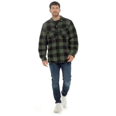 Image of Undercover Mens Polar Fleece Zip Check Jacket HT135 Green 2XL