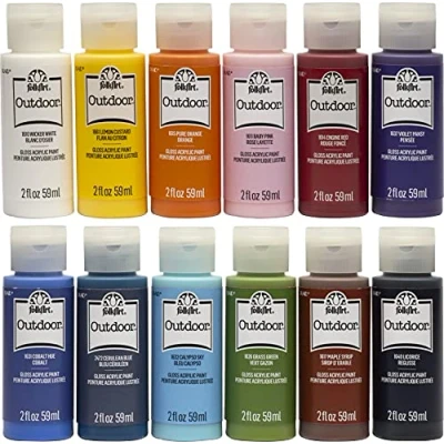 Image of FolkArt Outdoor Rock Paint Set, Multi, 59 ml (Pack of 10)
